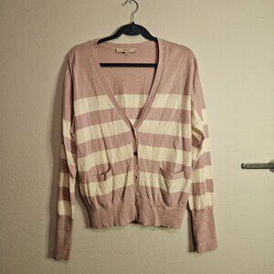 Striped Button Up Cardigan